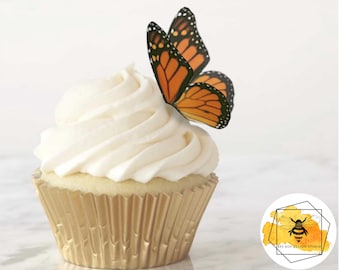 Medium Monarch Edible Butterflies for Cakes & Cupcakes