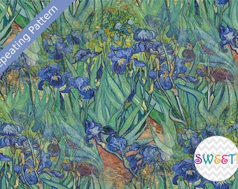 Edible Pattern Sheet, Van Gogh Irises Wafer Paper or Frosting Sheet