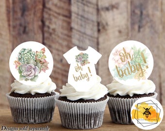 Essbare Sukkulenten Baby Shower Toppers