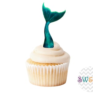 Edible Mermaid Tail Cupcake Toppers