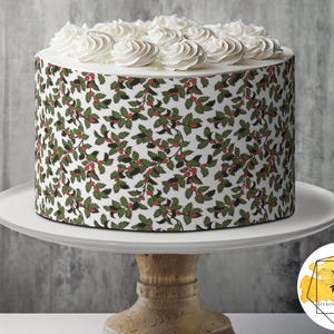 Essbares Stechpalmen-Dekorblatt aus Oblatenpapier oder Zuckerguss