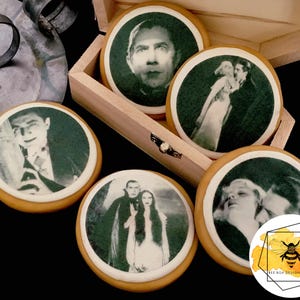 Edible Classic Dracula Halloween Cupcake, Cookie, Oreo or Drink Toppers - Wafer Paper or Frosting Sheet