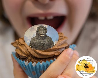 Edible Paper Classic Godzilla Toppers for Cupcakes, Cookies, Cakes, Drinks & Oreos