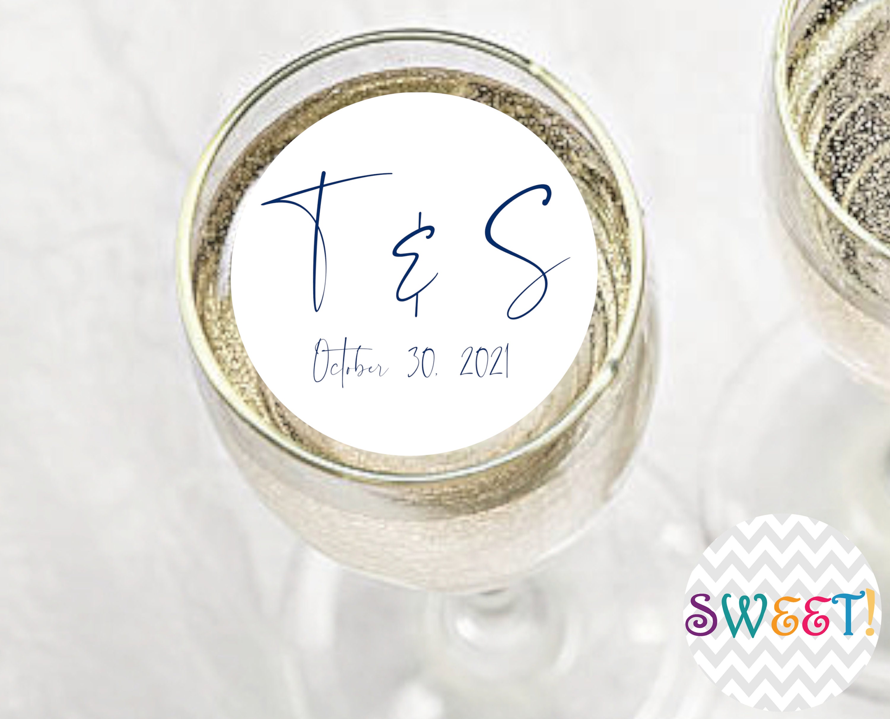 Edible Custom Monogram Drink Toppers 