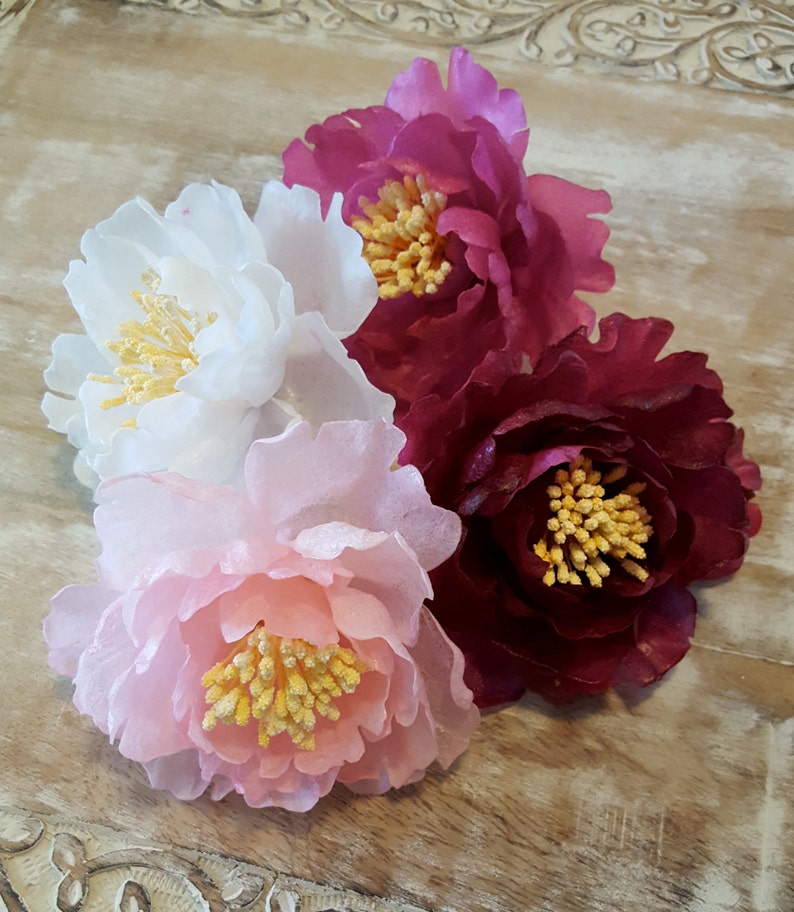 Edible Peonies Large Wafer Paper Flowers for Cakes Wedding Etsy