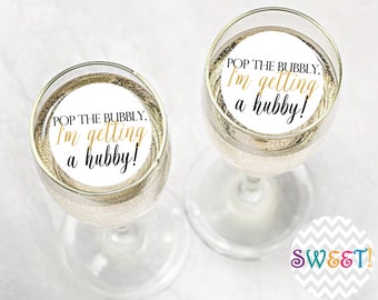 Edible Pop the bubbly, I'm getting a hubby! Drink Toppers