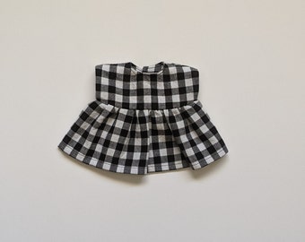 Black Plaid Dress for Stuffed Animal