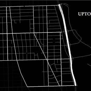 Mapa minimalista de La parte alta de Chicago