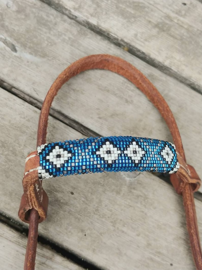 Hand Beaded Browband Headstall