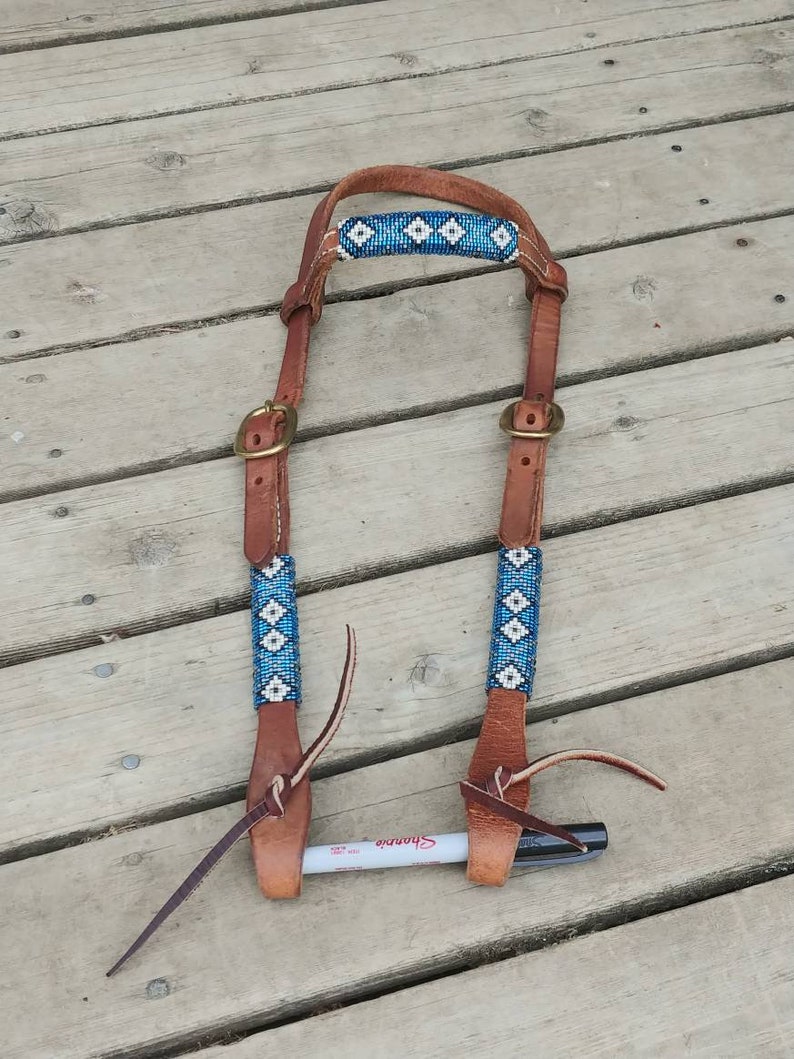 Hand Beaded Browband Headstall