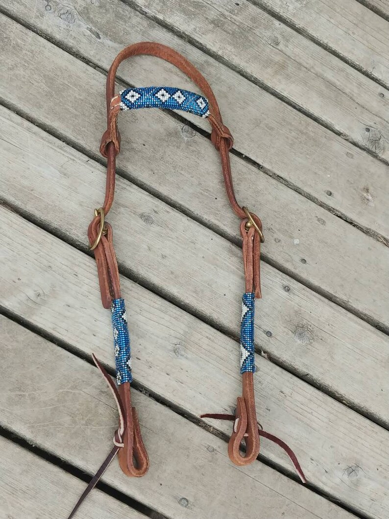 Hand Beaded Browband Headstall