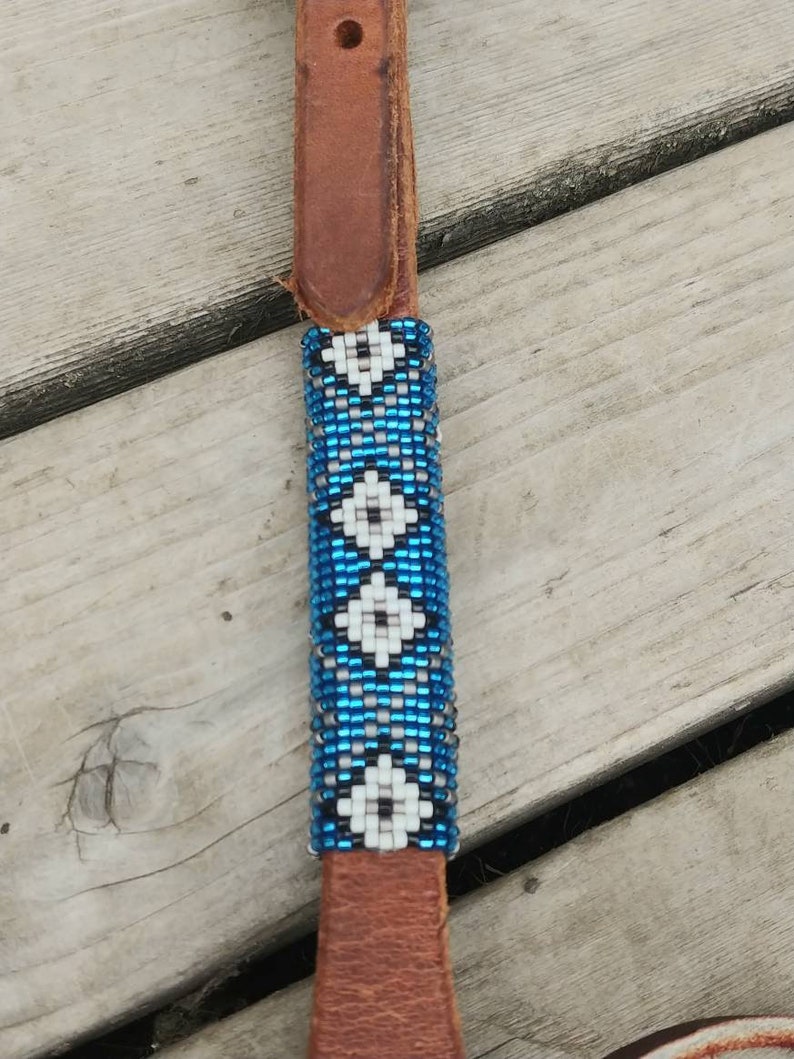 Hand Beaded Browband Headstall