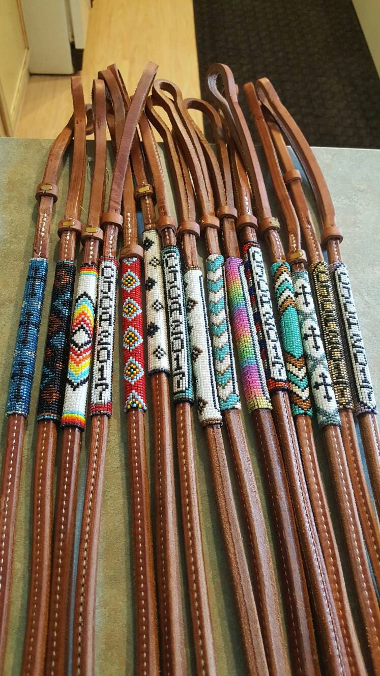 Xmas delivery see description - Custom beaded Hand Whip OR Over & Und…