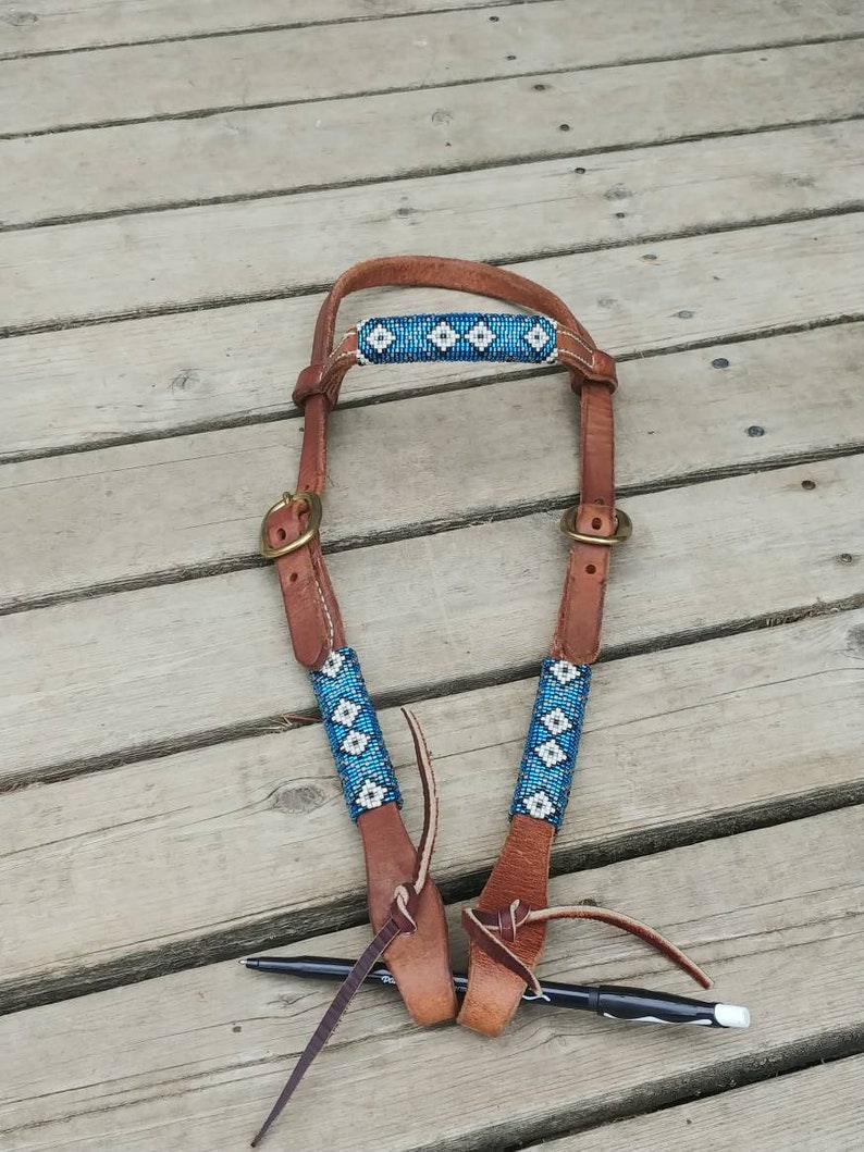 Hand Beaded Browband Headstall