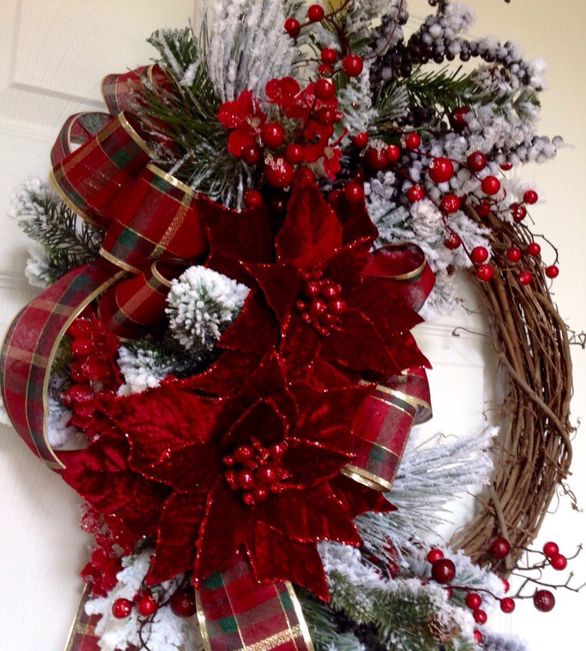 Flocked Christmas Wreath 
