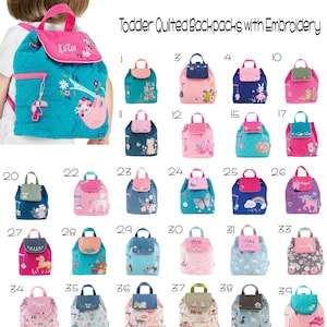 Toddler Personalized Quilted Backpack by Stephen Joseph, Embroidered Name or Monogram