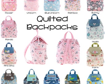 Personalized Quilted Backpack, Quilted Backpack, Mini Backpack, Children's Backpack, Kids Backpack