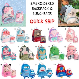Personalized Toddler Backpack, Preschool Backpack & Lunchbox, Stephen Joseph Sidekick Backpack, Lunch Pal Character Lunchbox, Toddler Gift
