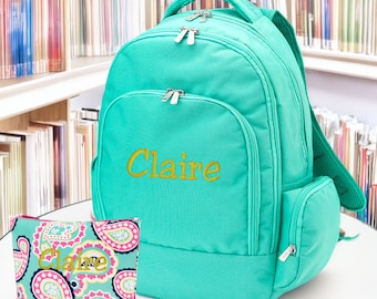 Mint Kids Backpack, Personalized Embroidered Back to School Set