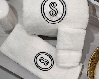 Monogrammed Towel Set | Plush Cotton Bath, Hand & Washcloth