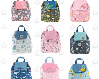 quilted cat initial backpack