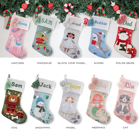 Dinosaur & Santa Bucilla Christmas Stocking Completed Personalized Cute  Adorable 