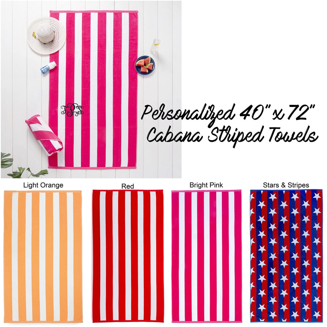 Oversized Adult 40 X 72 Personalized Beach Towels Embroidered Pool