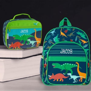 Monogram Backpack and Lunch Bag 12 Wildkin Dinosaur Land Preschool Day Pack Day Care Back to School Insulated Backpack Kids Backpack Etsy