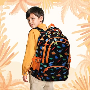 Personalized Dinosaur Monogram Backpack for Kids, Custom School Bag, Back to School Gift, Summer Camp, Sports Bag, Boys Embroidered Backpack