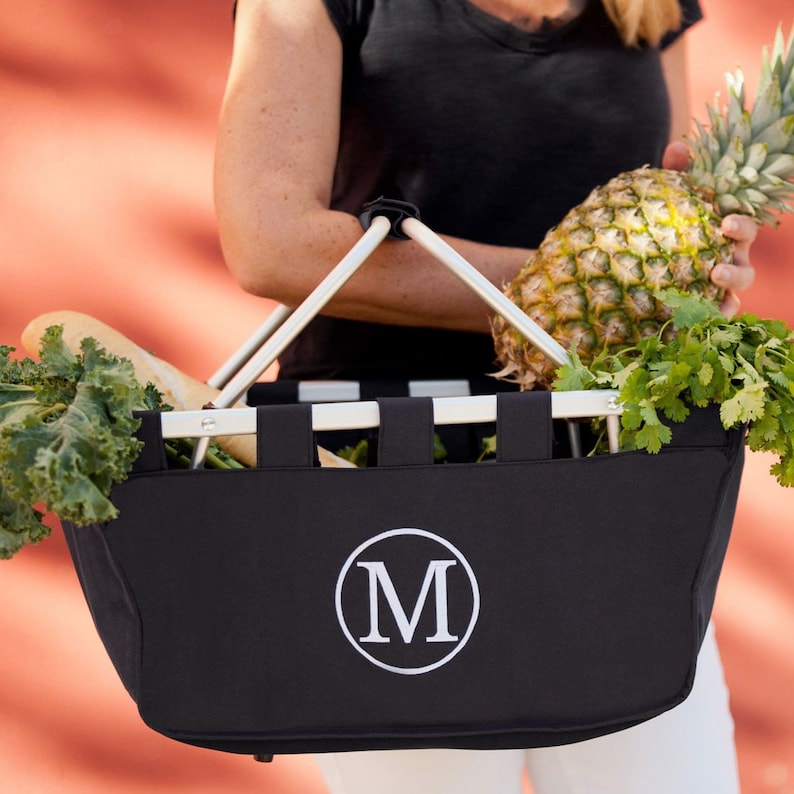 Large Monogrammed Market Tote Monogrammed Market Basket Personalized Basket Monogrammed Basket Easter Basket Personalized Easter Basket