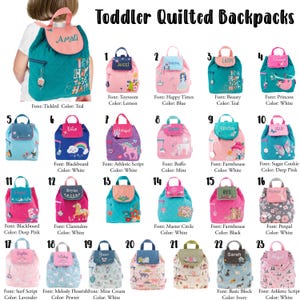Toddler Personalized Quilted Backpack by Stephen Joseph, Embroidered Name or Monogram