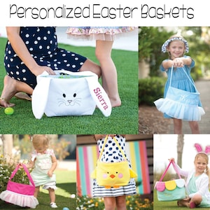 Plush Easter Basket, Personalized Easter Basket, Embroidered Easter basket, Girls Easter Basket, Boys Easter Basket Embroidered