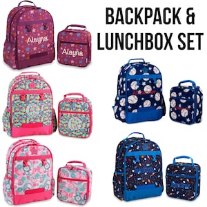 Personalized Child's Backpack & Lunchbox Set, Girls Backpack Set, Boys Backpack Set