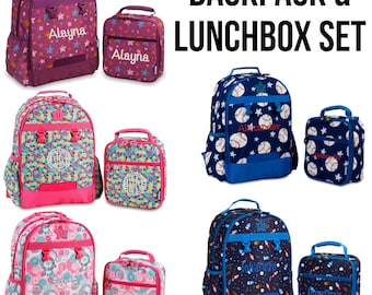 Personalized Child&#39;s Backpack & Lunchbox Set, Girls Backpack Set, Boys Backpack Set