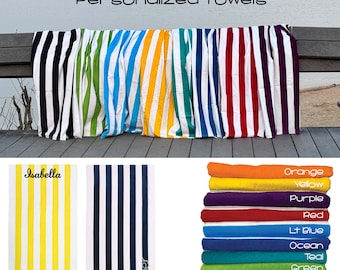 Personalized 30&quot; X 60&quot; Beach Towels Embroidered Pool Towels Kids Beach Towels Monogrammed Pool Towels