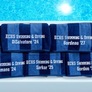 Personalized Beach & Pool Towels, Striped Beach Towels, Girls Trip, Family Trip, Vacation Towels, Cotton 30 x 60 Towels, Beach Towel Custom