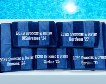 Personalized Beach & Pool Towels, Striped Beach Towels, Girls Trip, Family Trip, Vacation Towels, Cotton 30 x 60 Towels, Beach Towel Custom