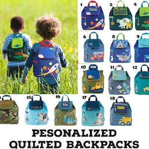 Personalized Quilted Backpack, Boys Backpack, Quilted Backpack, Mini Backpack, Children's Backpack, Kids Backpack