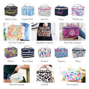 Personalized Embroidered Makeup Bag – Travel Cosmetic Organizer, Custom Toiletry Pouch for Women, Gift for Her