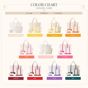 Canvas Monogram Tote Bag with Zipper, Canvas Accessory Makeup Bag, Zipper Top, 21 Colors. Personalized Tote Bag image 3