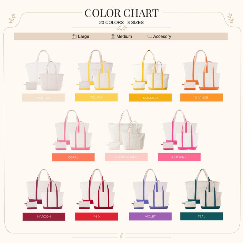 Canvas Monogram Tote Bag with Zipper, Canvas Accessory Makeup Bag, Zipper Top, 21 Colors. Personalized Tote Bag image 3