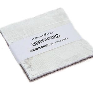 Compositions 5" bedelpakket (42 stuks) - basisgrijs - Moda