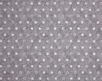 Alison Glass Birds and Bees Link in Gray, Fabric by the 1/2 yard