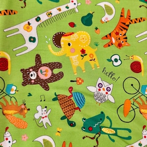 Moda Fabrics Hello Friend Happy Fiend – Green by Abi Hall -Fabric