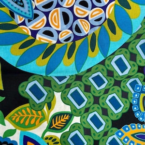 Kebede OOP Hard to Find Alexander Henry Fabric - 100% cotton 2009 / 2010 Abstract Floral Design~ Blue Floral A