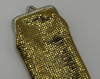 Mid Century Gold Metal Disc Eyeglasses Case Hong Kong 1960s