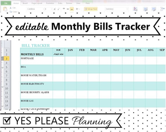 Financial form templates in libreoffice format. 2021 Monthly Bill Tracker Expense And Bill Payment Log Etsy