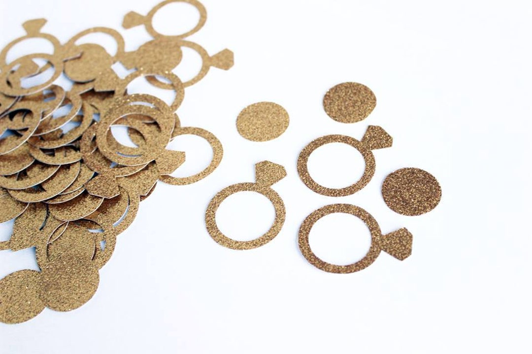 Glitter Gold Paper Engagement Ring and Circle Die Cuts Etsy