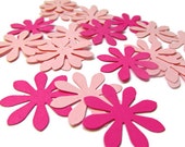 Paper Flower Confetti Hot Pink and Pink, Paper Daisy confetti/ Summer Party Theme/ Baby Girl Shower Table Scatter/Paper Flower Cut Outs