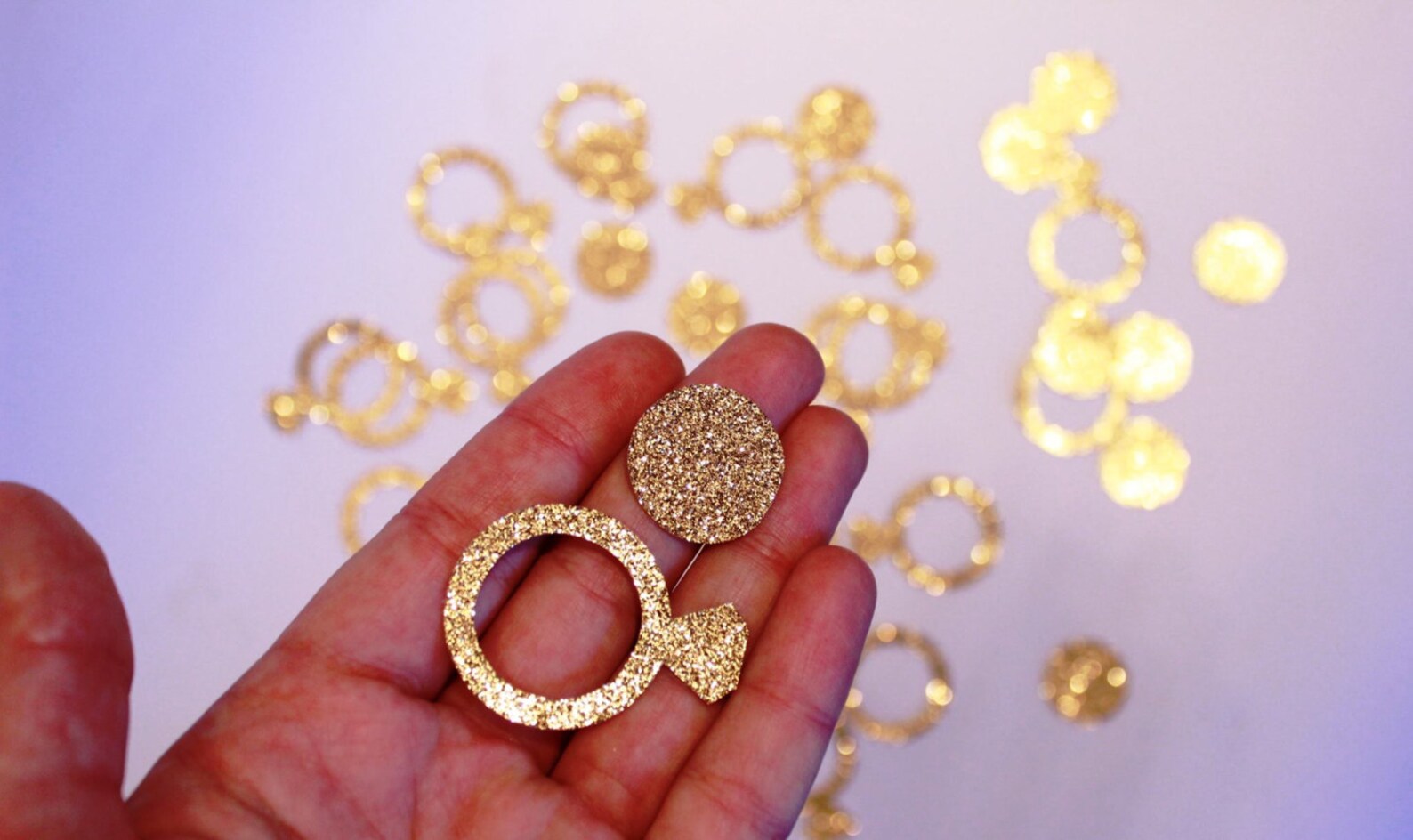 Glitter Gold Paper Engagement Ring and Circle Die Cuts Etsy